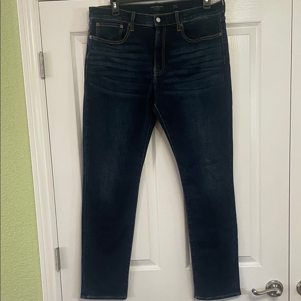 Lucky Brand Men's Deep Blue Slim Straight 121 38 x 32